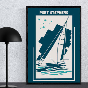 Port Stephens in Australien - Segeln im Vintage-St Poster