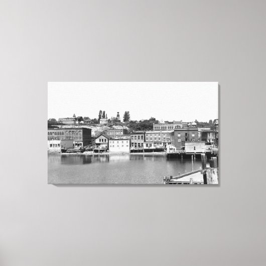 Port Townsend, WA Waterfront Stadtansicht Fotograf Leinwanddruck (Vorderseite)