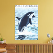 Port Townsend, WashingtonOrca Jumping Leinwanddruck (Insitu (Wohnzimmer))