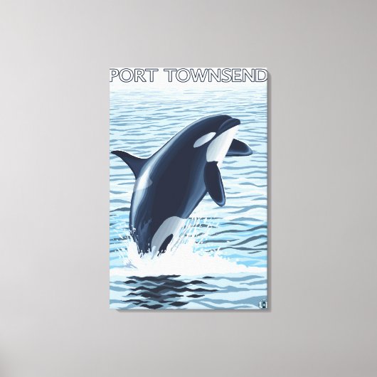 Port Townsend, WashingtonOrca Jumping Leinwanddruck (Vorderseite)
