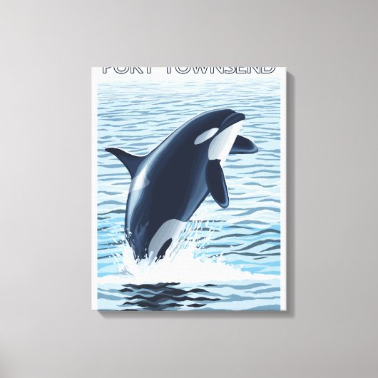 Port Townsend, WashingtonOrca Jumping Leinwanddruck (Vorderseite)