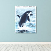 Port Townsend, WashingtonOrca Jumping Leinwanddruck (Insitu (Holzboden))