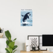 Port Townsend, WashingtonOrca Jumping Poster (Heimbüro)