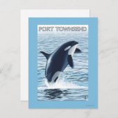 Port Townsend, WashingtonOrca Jumping Postkarte (Vorne/Hinten)