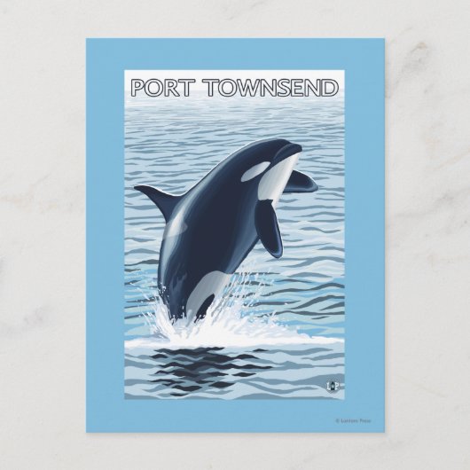 Port Townsend, WashingtonOrca Jumping Postkarte (Vorderseite)