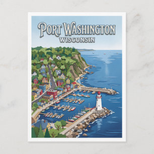 Port Washington Lakeshore Wisconsin Postkarte
