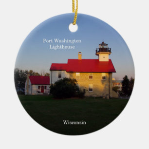 Port Washington Leuchtturm-Kreis-Ornament Keramik Ornament