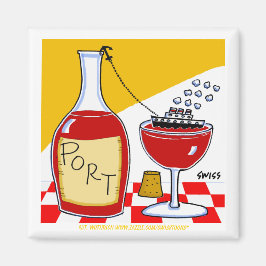 Port Wein Verkostung Gastgeschenk Cartoon Funny Magnet