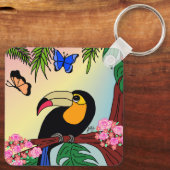 Porta-chaves Tucano tropical e borboletas Schlüsselanhänger (Rückseite)