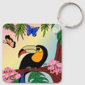 Porta-chaves Tucano tropical e borboletas Schlüsselanhänger (Rückseite)