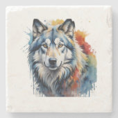 Porta-copo de pedra lobo steinuntersetzer (Vorderseite)