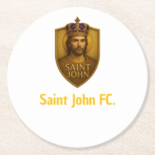 Porta-Copo Saint John FC. Runder Pappuntersetzer (Vorderseite)