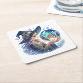 Porta Copos (Coaster) Bruxa Natalina Rechteckiger Pappuntersetzer (angewinkelt)