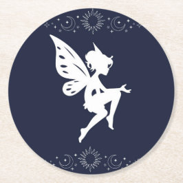 porta copos de fada redondo Neutro Runder Pappuntersetzer