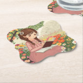 porta copos de papel Menina no Jardim Untersetzer (angewinkelt)