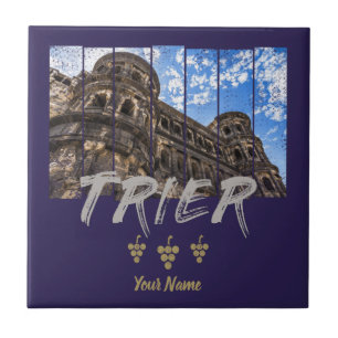 Porta Nigra in Trier vintage Mosel Souvenir Fliese