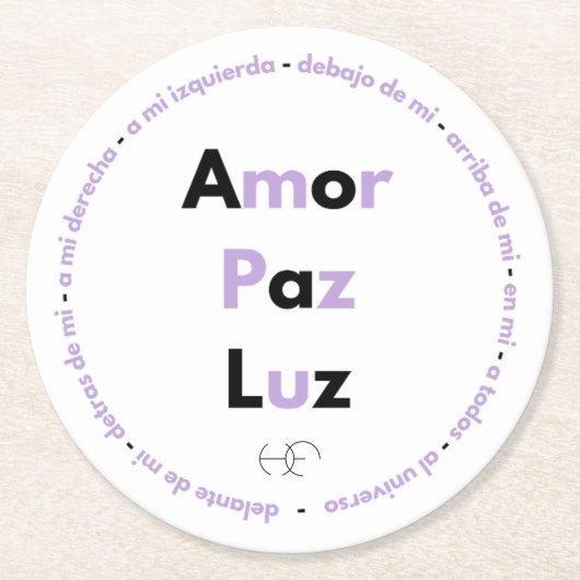 Porta vasos con Oración Celestial Runder Pappuntersetzer (Vorderseite)