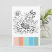 Portable Butterfly Farbkarten Kunst-Therapie Einladung (Stehend Vorderseite)