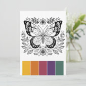 Portable Butterfly Farbkarten Kunst-Therapie Einladung (Stehend Vorderseite)