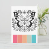 Portable Butterfly Farbkarten Kunst-Therapie Einladung (Stehend Vorderseite)
