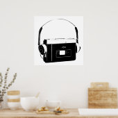 Portable Cassette Player der 80er Jahre, Walkman. Poster (Küche)