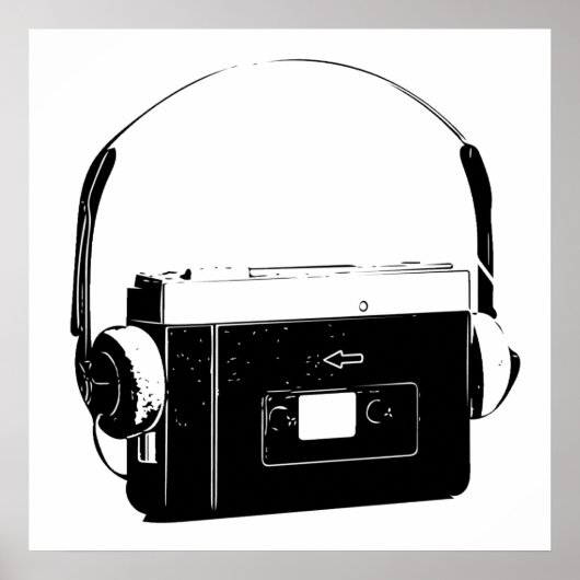 Portable Cassette Player der 80er Jahre, Walkman. Poster (Vorne)
