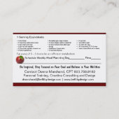 Portable Kontrolle Business Cards Visitenkarte (Rückseite)