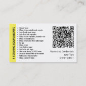 Portable Kontrolle Business Cards Visitenkarte (Rückseite)