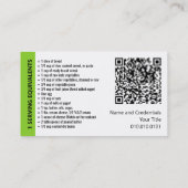 Portable Kontrolle Business Cards Visitenkarte (Rückseite)