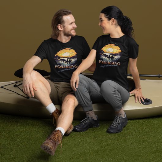Portage Kanufahrend Hundeschlittenabenteuer T-Shirt