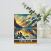 Portage Lake, Alaska | Vintage Malerei Postkarte (Stehend Vorderseite)