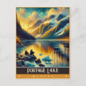 Portage Lake, Alaska | Vintage Malerei Postkarte (Vorderseite)