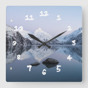 Portage See-Dämmerung Quadratische Wanduhr
