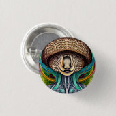 Portait eines Pilzes mit menschlichen Merkmalen Button (Vorne & Hinten)