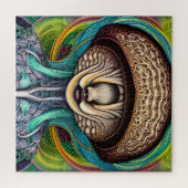 Portait eines Pilzes mit menschlichen Merkmalen Puzzle (Horizontal)