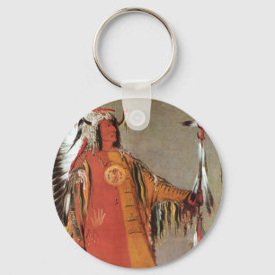 Portait vom indischen Chef Mato-Tope von George Ca Schlüsselanhänger