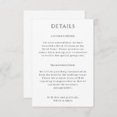 Portait Wedding Details Card Einladung (Vorne/Hinten)