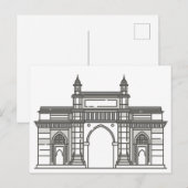 Portal der indischen Mumbai-Sehenswürdigkeit Postkarte (Vorne/Hinten)