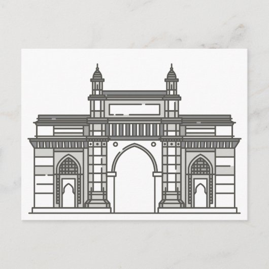 Portal der indischen Mumbai-Sehenswürdigkeit Postkarte (Vorderseite)