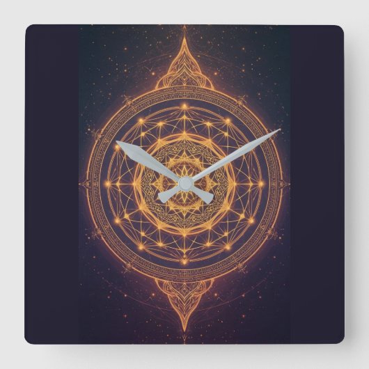 Portal of the Infinite Light – A Sacred Mandala Quadratische Wanduhr (Vorderseite)