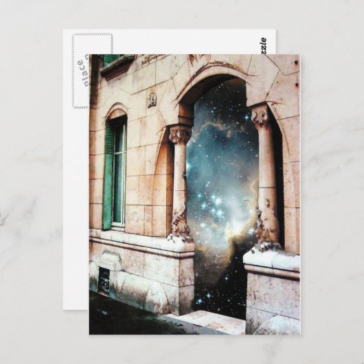 Portal to the Universe stars cosmos building gate Postkarte (Vorne/Hinten)