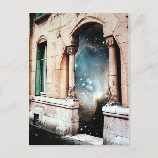 Portal to the Universe stars cosmos building gate Postkarte (Vorderseite)