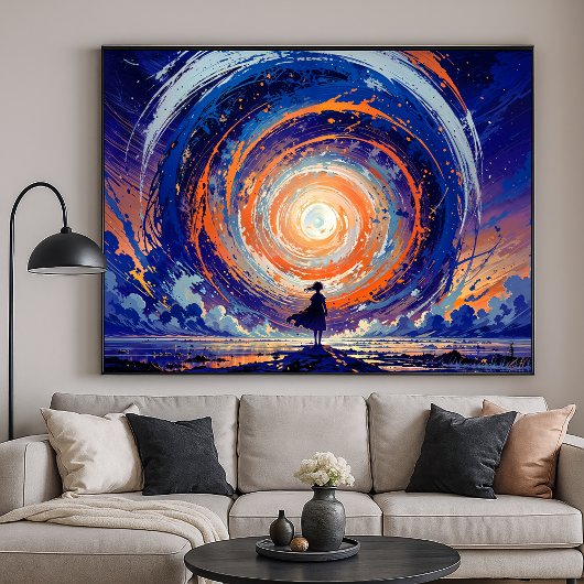 Portal Vortex - Lone Silhouette Fantasy Art Poster