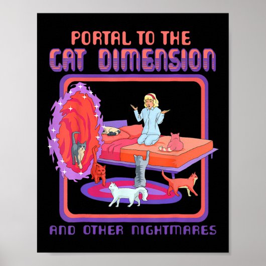 Portal zur Cat Dimension Funny Cat Kitten Lover Poster (Vorne)