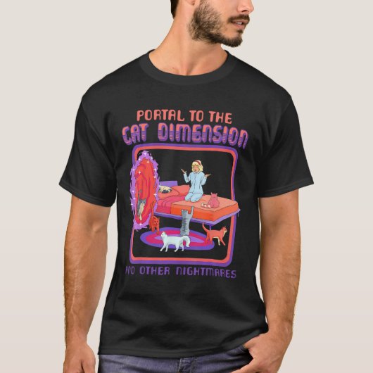 Portal zur Cat Dimension Funny Cat Kitten Lover T-Shirt (Vorderseite)