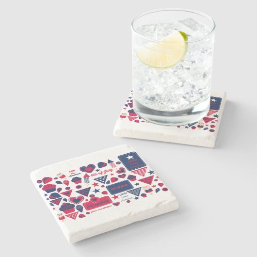 Portavasos 4 de Julio Steinuntersetzer (Seitenansicht)