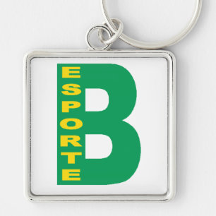 Porte-clé carré Premium BRASILIEN ESPORTE Schlüsselanhänger