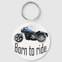 Porte-clé "Geboren zu reiten", Moto bleu