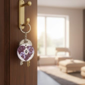 Porte-clés en acrylique Coeur de Violettes Schlüsselanhänger