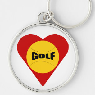 Porte-clés rond Premium AMOUR GOLF Schlüsselanhänger